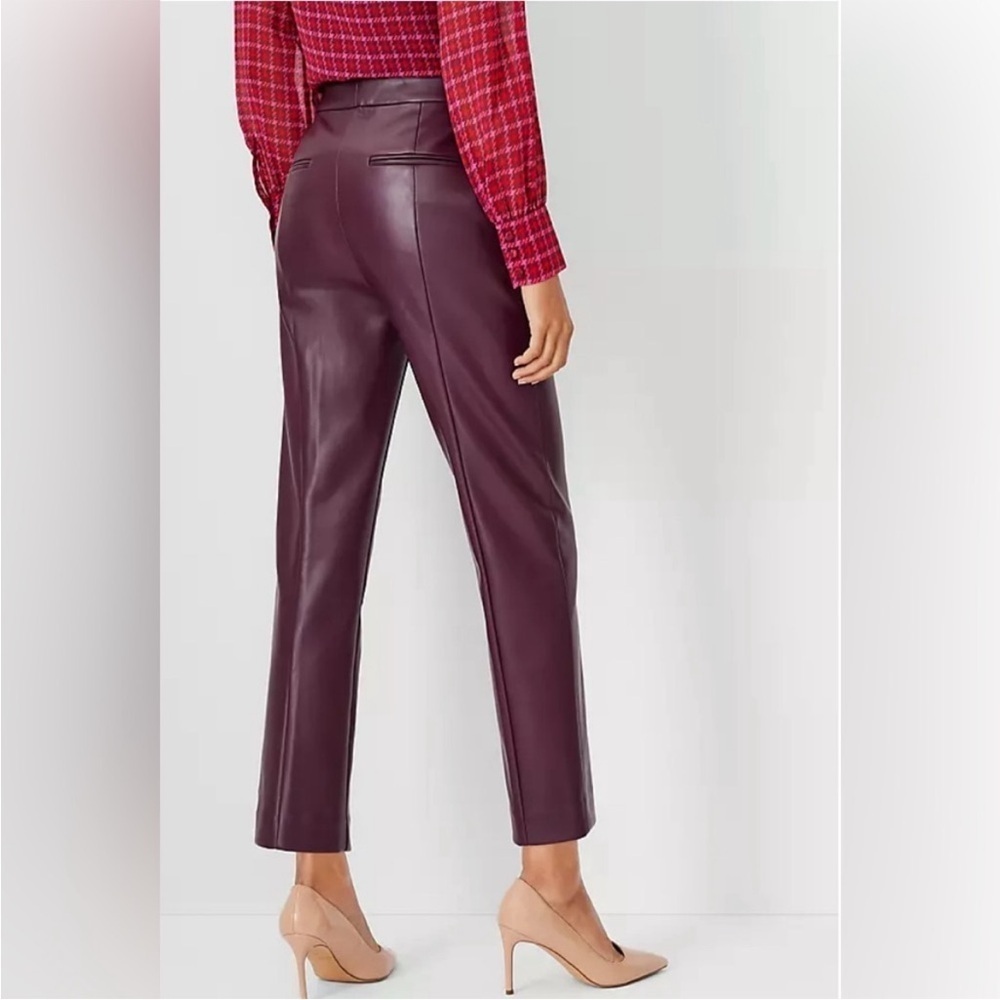 Ann Taylor Faux Leather High Rise Eva Ankle Pants - Picture 2 of 8